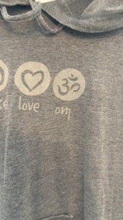 Peace Love Om Vintage Lightweight Hoodie Ancient Language Yoga Clothing