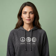 Peace Love Om Vintage Lightweight Hoodie in Vintage Black