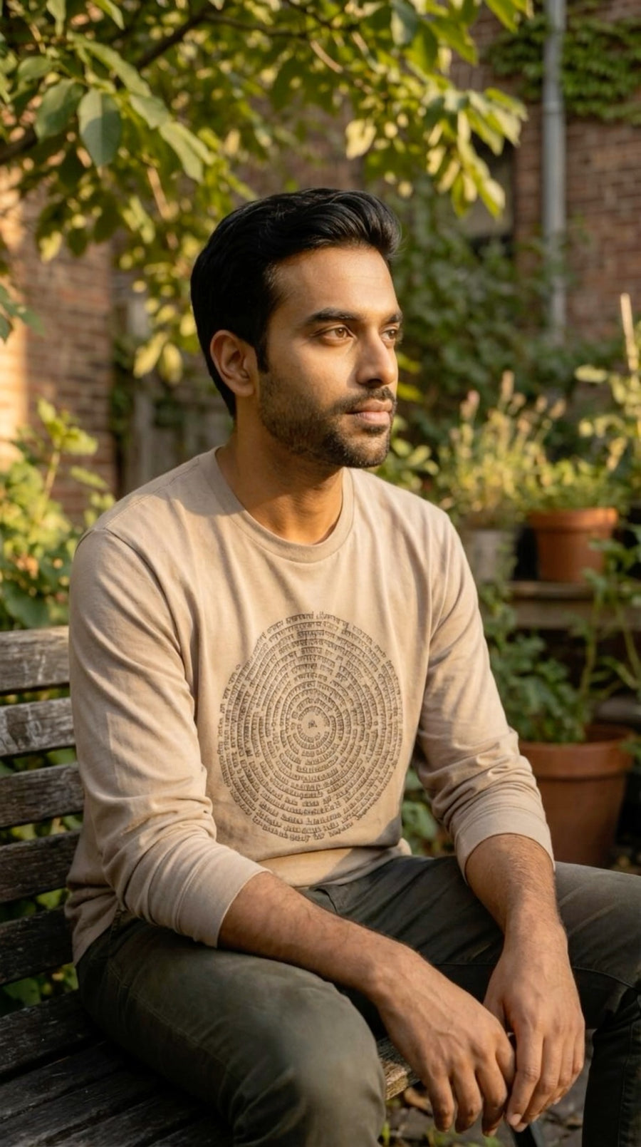 Sanskrit Spiral Triblend Men's Long Sleeve Tee