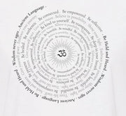 Om Sunburst Spiral Women’s  Crop SS T in White