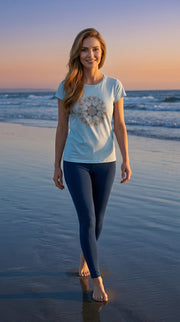 Mandala Women's Boxy Loose Tee in Aqua