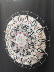 Mandala Women's Boxy Loose Tee in Black