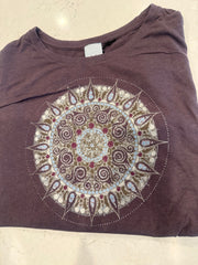 Mandala Bamboo Cotton Women's Long Sleeve Tee Ancient Language Yoga Clothing