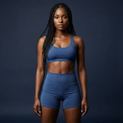 Bamboo Cotton Women's Yoga Short in Medium Navy