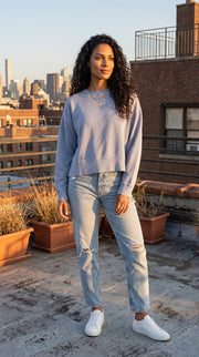 Malibu Women's Crew Sweatshirt in Ocean Blue