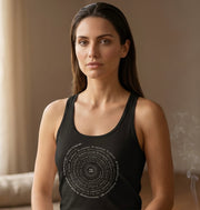 Om Sunburst Spiral Women's Flowy Tank in Black