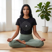Zen Spiral Relaxed Womens Short Sleeve Tee in Black