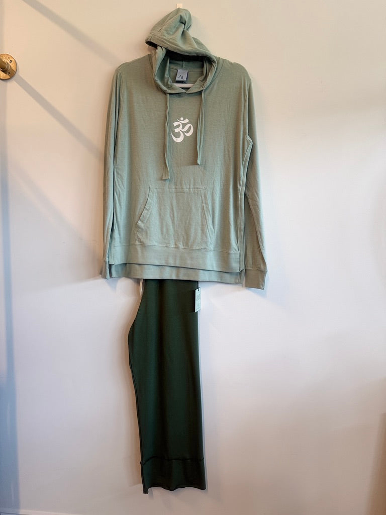 Clean Om Women's Jersey Hoodie in Slate Green