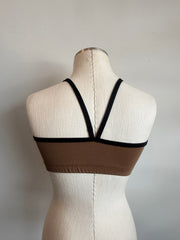 Bamboo Bralette Latte with Black Binding
