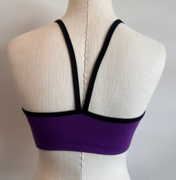 Bamboo Bralette Berry with Black Binding