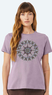 Mandala Women's Relaxed Short Sleeve Tee in Light Violet