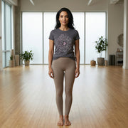 Zen Spiral Women's Bamboo Organic Cotton Cap Sleeve Tee in Stone Blue