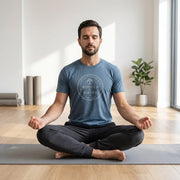 Rooted and Rising Triblend Men's Short Sleeve Tee in Heather Slate Blue