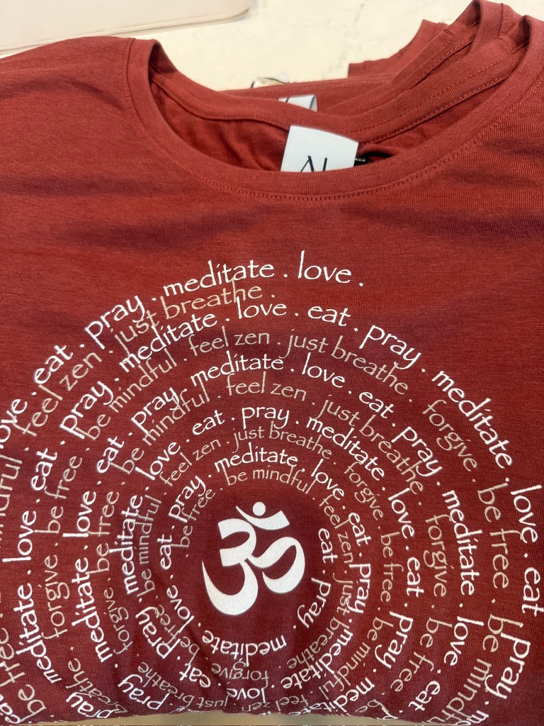Zen Spiral Women's Bamboo Cap Sleeve Tee Ancient Language Yoga Clothing