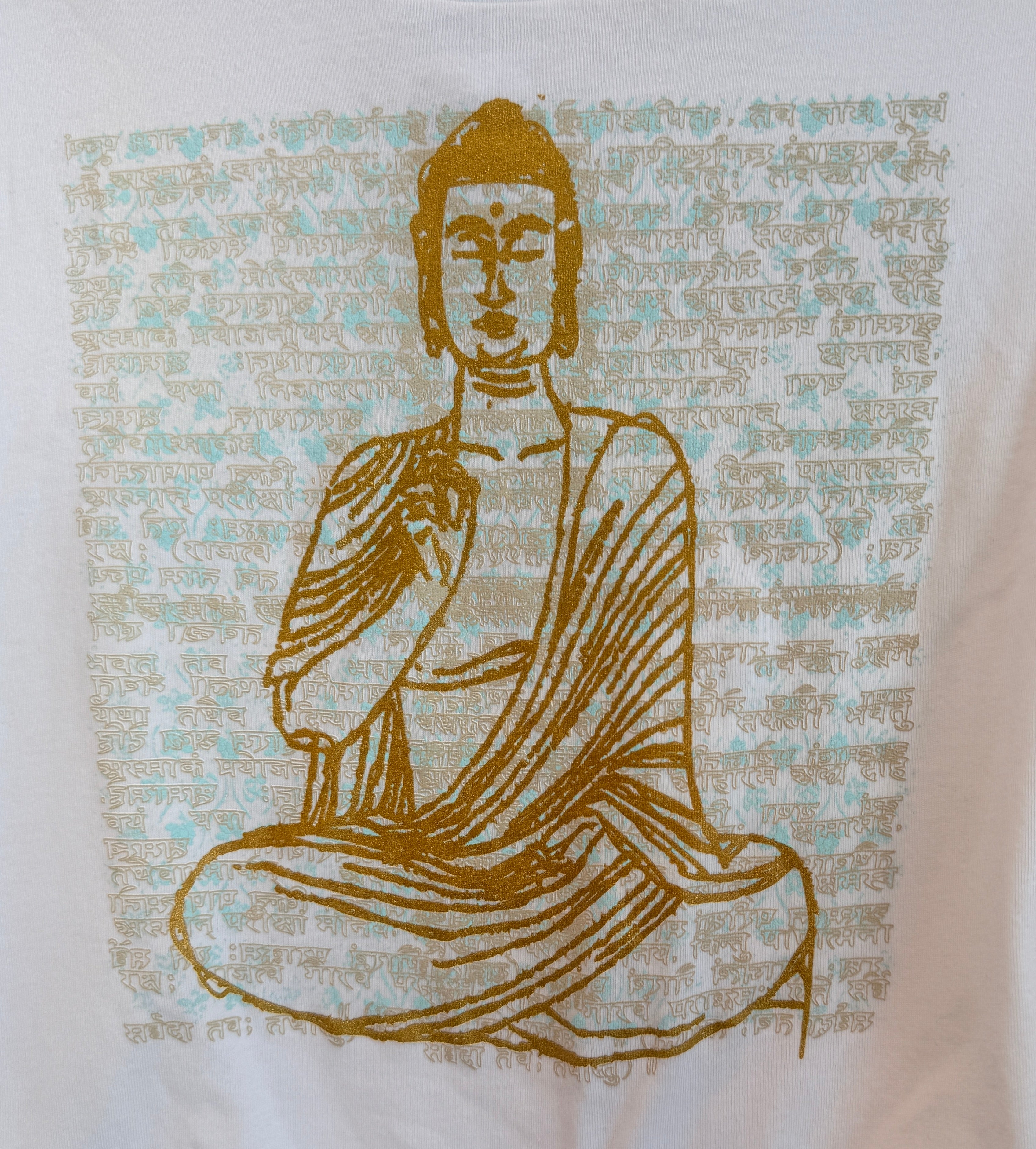 Vintage Buddha Women's Long Sleeve Crop Tee in White