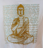 Vintage Buddha Women's Long Sleeve Crop Tee in White