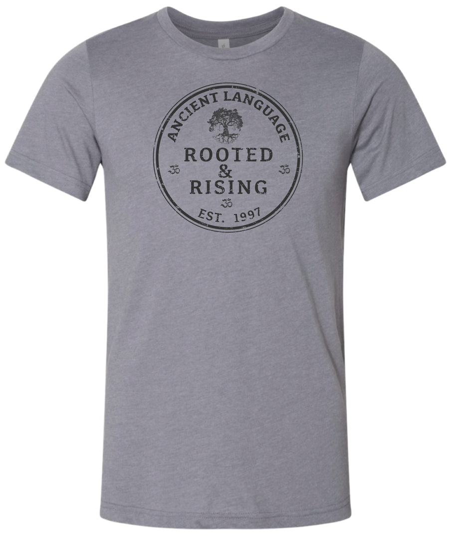 Rooted and Rising Triblend Men's Short Sleeve Tee in Storm Grey