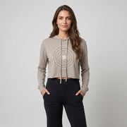 Zen Spiral Womens Crop Long Sleeve Lightweight Hoodie Tee