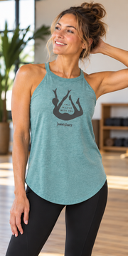 Journey Dance Fall in Love With You Rocker Tank Euculyptus Blue