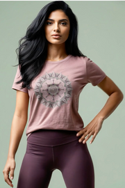 Mandala Women's Relaxed Short Sleeve Tee in Light Violet