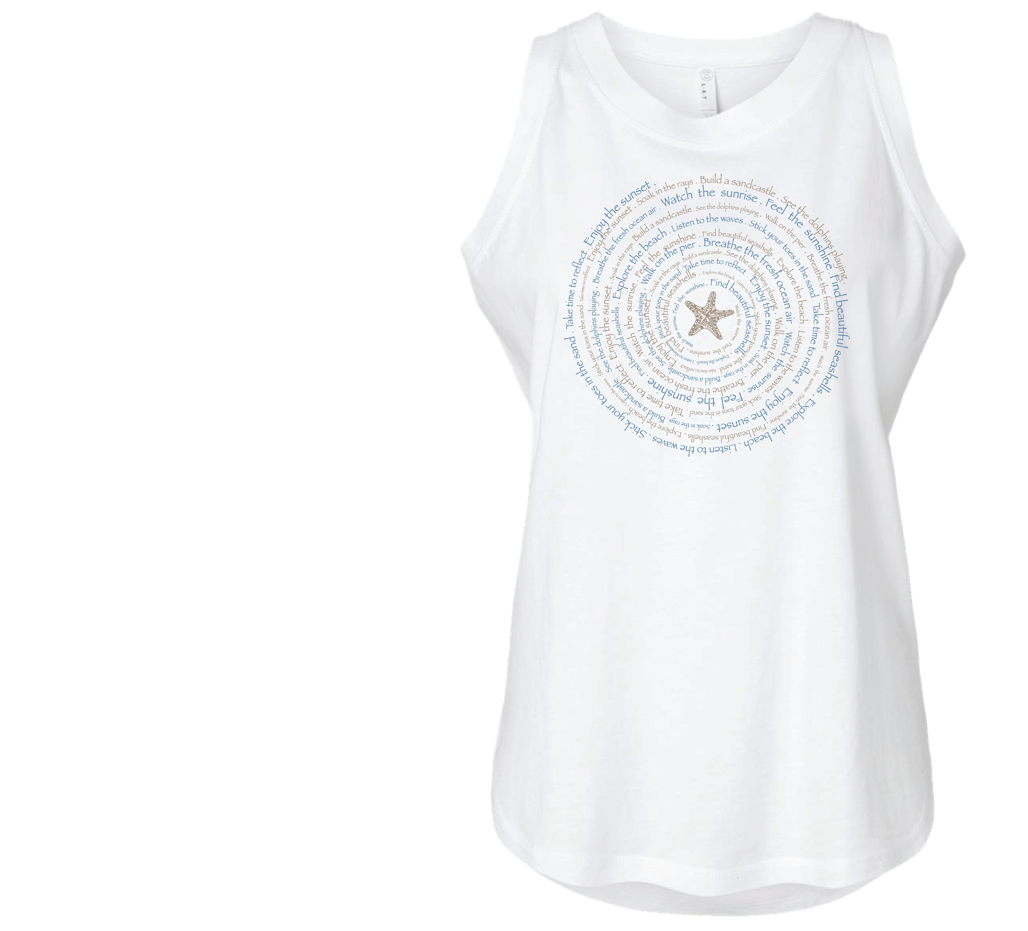 Seaside Spiral Fine Jersey Women's Tank Ancient Language Yoga Clothing