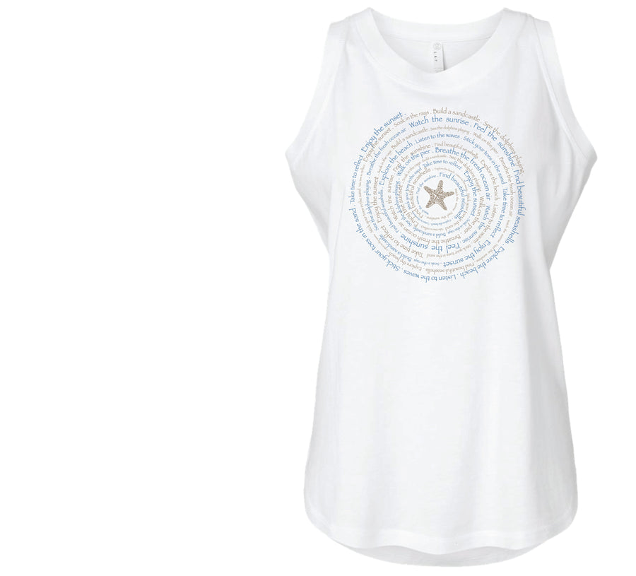Seaside Spiral Fine Jersey Women's Tank Ancient Language Yoga Clothing
