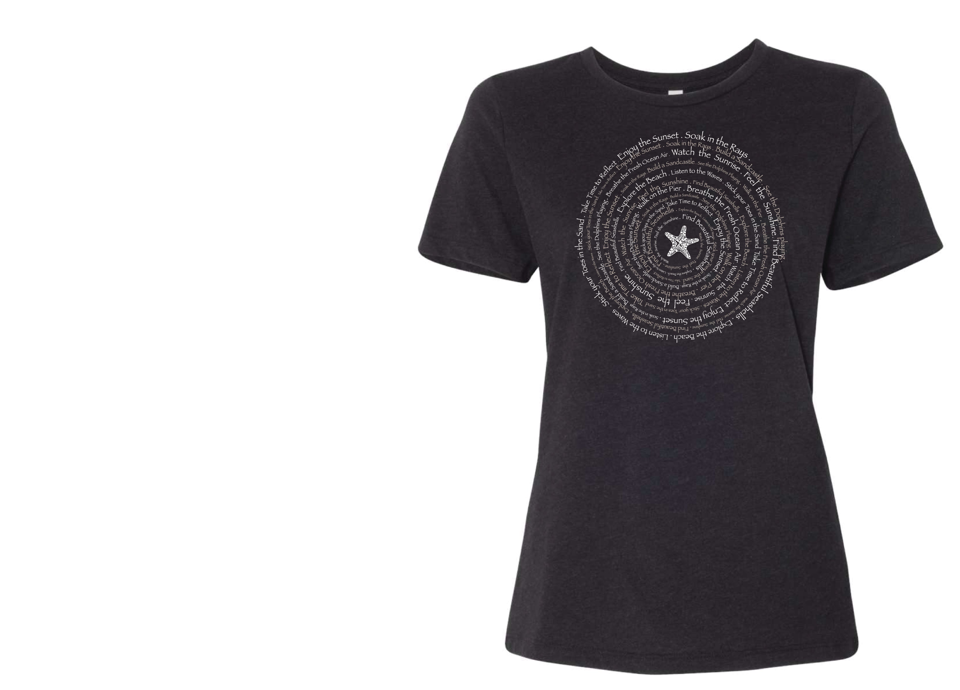 Seaside Spiral Women's Relaxed Short Sleeve tee Ancient Language Yoga Clothing