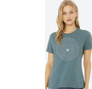 Seaside Spiral Women's Relaxed Short Sleeve tee Ancient Language Yoga Clothing