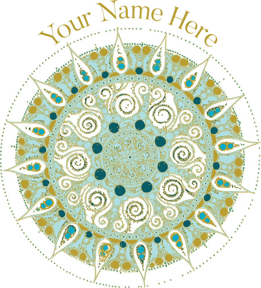 CUSTOM AL GOLD MANDALA DESIGN TOP CUSTOM WORDS