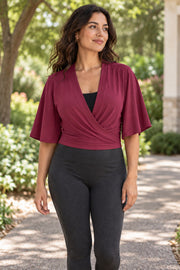 Bamboo Cotton Stretch Mudra Jacket Merlot