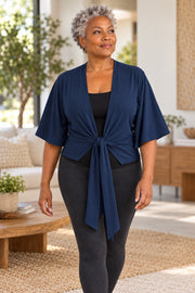 Bamboo Cotton Stretch Mudra Jacket Navy