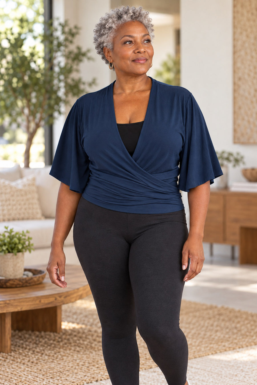 Bamboo Cotton Stretch Mudra Jacket Navy
