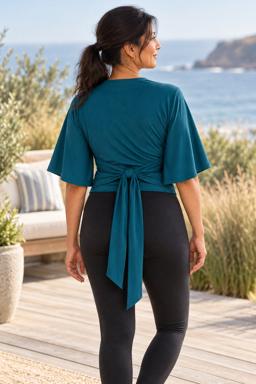 Bamboo Cotton Stretch Mudra Jacket Moroccan Teal
