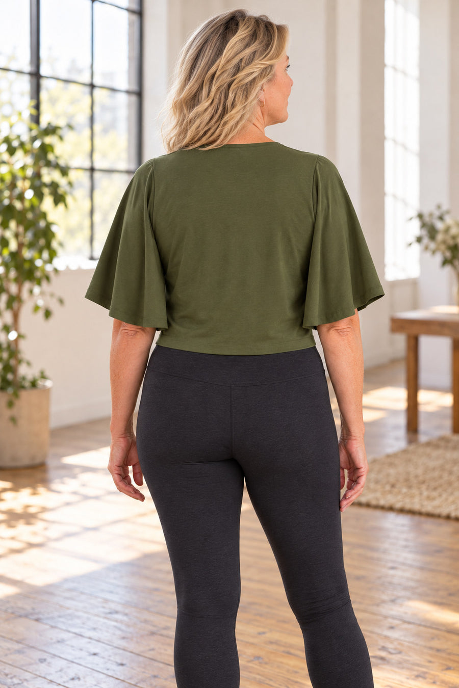 Bamboo Cotton Stretch Mudra Jacket Moss Green