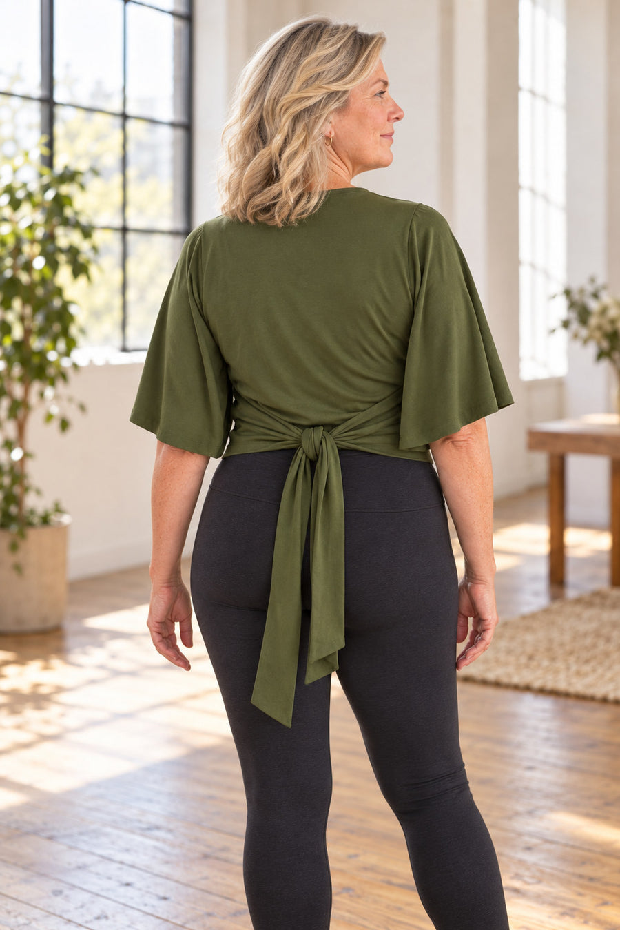 Bamboo Cotton Stretch Mudra Jacket Moss Green