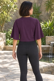 Bamboo Cotton Stretch Mudra Jacket Plum