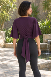 Bamboo Cotton Stretch Mudra Jacket Plum