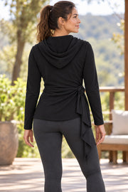 Bamboo Cotton Savasana Drape Front Hoodie