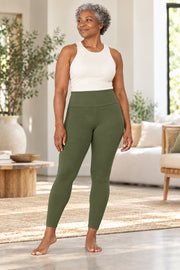 Bamboo Cotton Shanti Yoga Legging in Moss Green