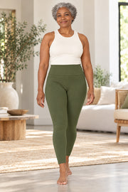 Bamboo Cotton Shanti Yoga Legging in Moss Green