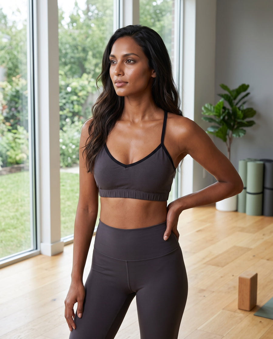 Bamboo Organic Cotton Bralette Charcoal