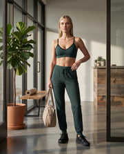 Bamboo Organic Cotton Bralette Pine with Black Binding