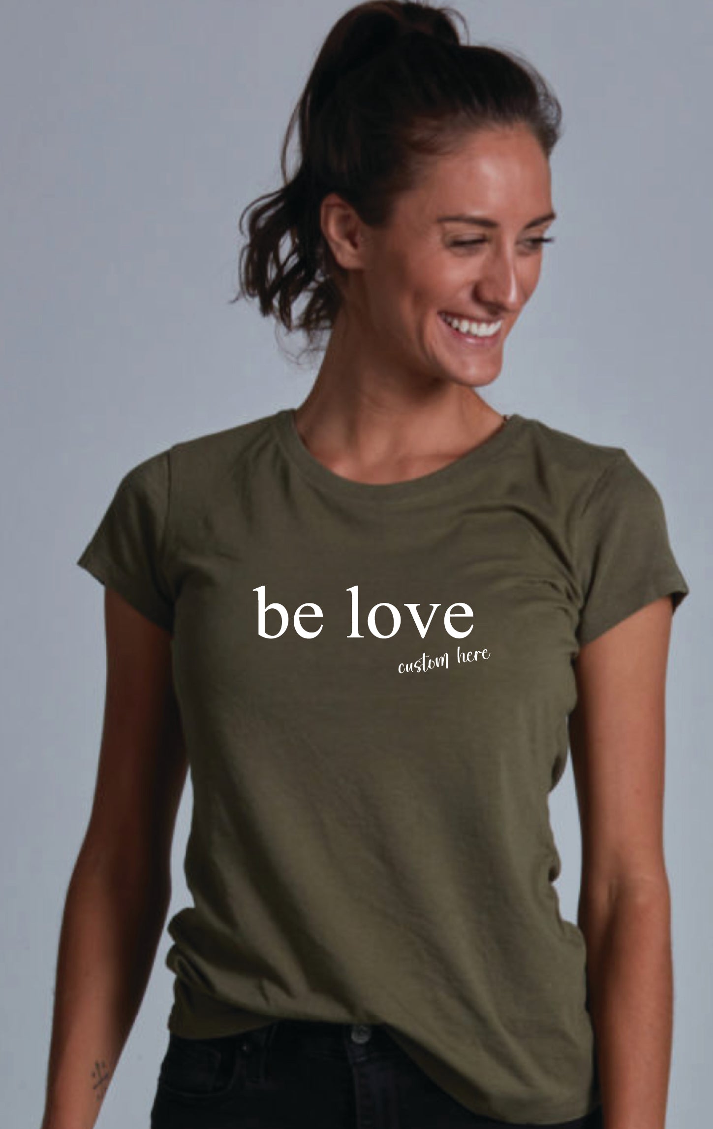 Be Love Women's Bamboo Short Sleeve Tee Ancient Language Yoga Clothing