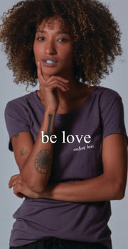 Be Love Women's Bamboo Short Sleeve Tee Ancient Language Yoga Clothing