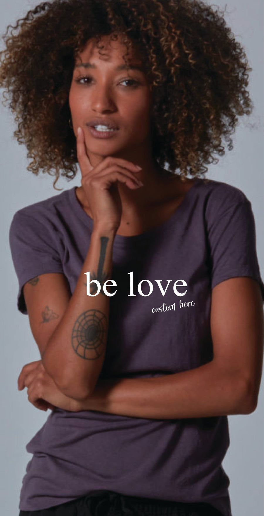 Be Love Women's Bamboo Short Sleeve Tee Ancient Language Yoga Clothing