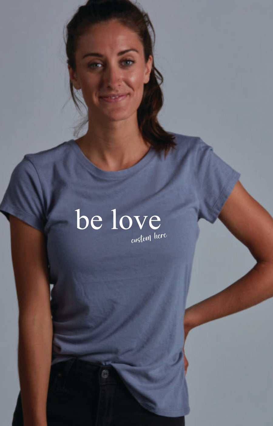 Be Love Women's Bamboo Short Sleeve Tee Ancient Language Yoga Clothing