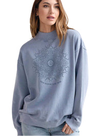 CUSTOM LOTUS WILD SUN DESIGN LOWER NAME PLACEMENT OVERSIZE SWEATSHIRT