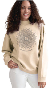 CUSTOM LOTUS WILD SUN DESIGN LOWER NAME PLACEMENT OVERSIZE SWEATSHIRT