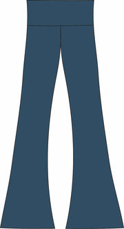 Bamboo Organic Cotton Women's Bootcut Yoga Pant in Denim Blue