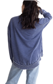 High Low  Women's Sweatshirt in Navy Blue